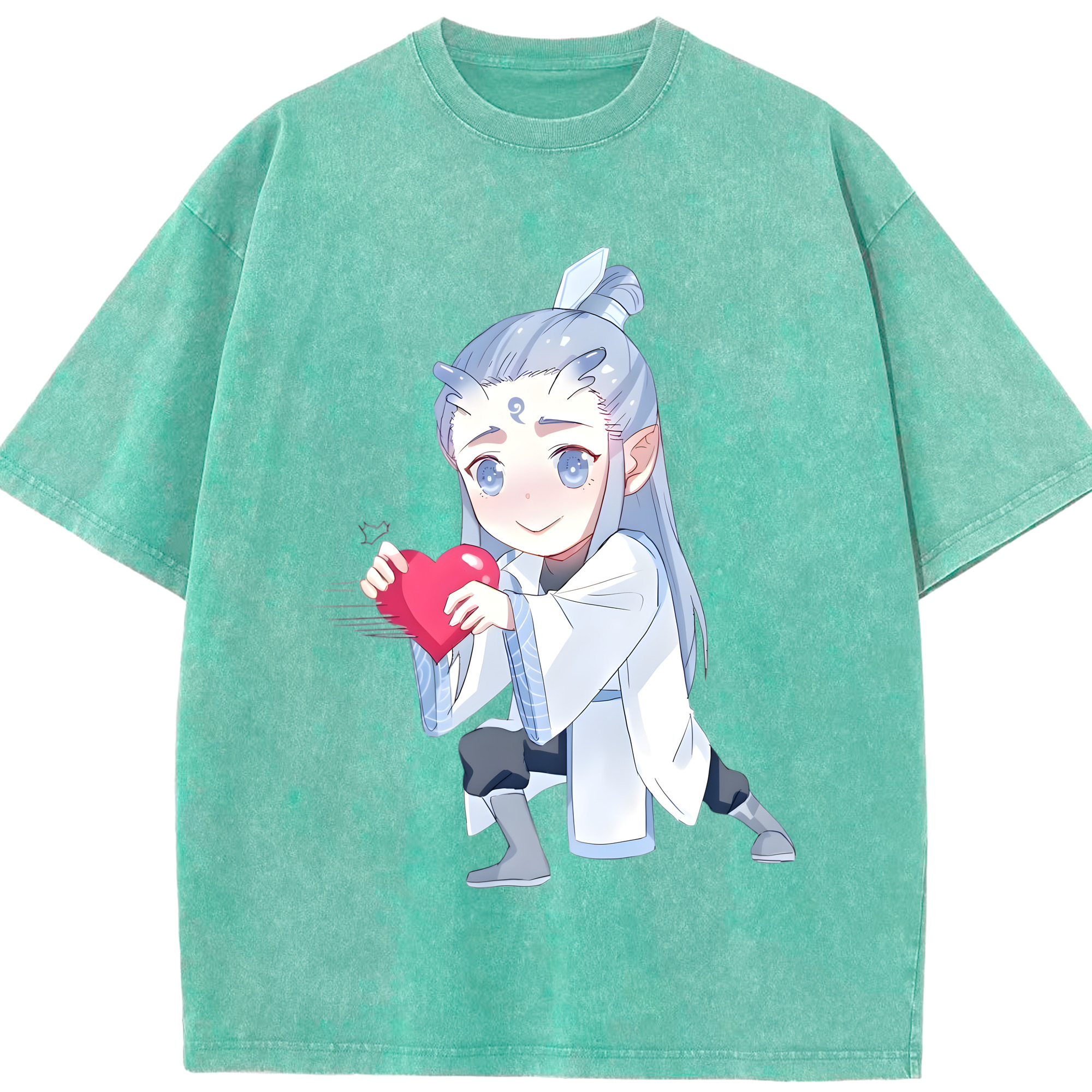 （画像用） Ne Zha 2 ナタ 魔童の大暴れ 綿100% ヴィンテージ風 半袖Tシャツ（フロントプリント）
